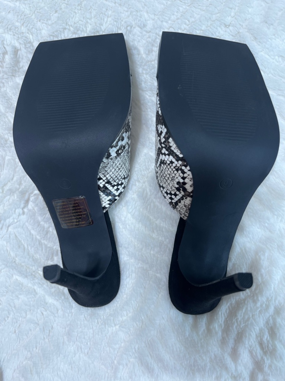 Cape Robbin Tristen Snake Print Mule Heels Square Toe Stiletto Size 9 NIB - Picture 7 of 11